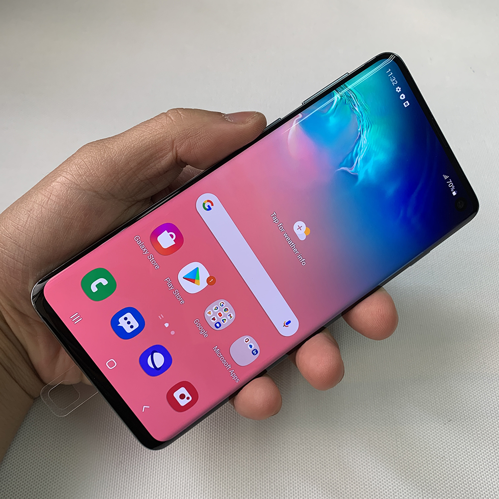オリジナルサムスンギャラクシー S10 G973U1 G973F 4 グラム携帯電話 6.1 "8 ギガバイト RAM 128 ギガバイト ROM 指紋 NFC Snapdragon855 ギャラクシー s10