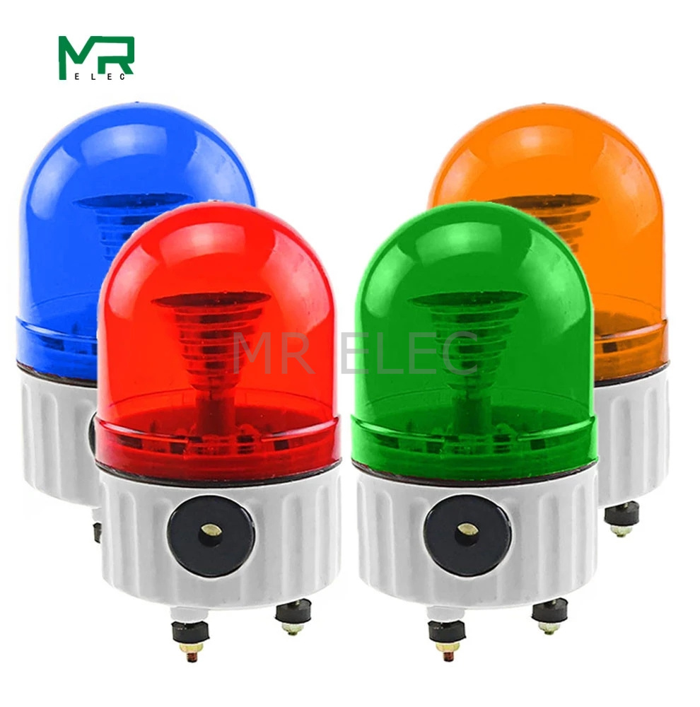 音声付き LEDストロボ アラームランプ ライトサイレン 赤、黄、青、緑 LED警告灯 12V 24V 110V 220V