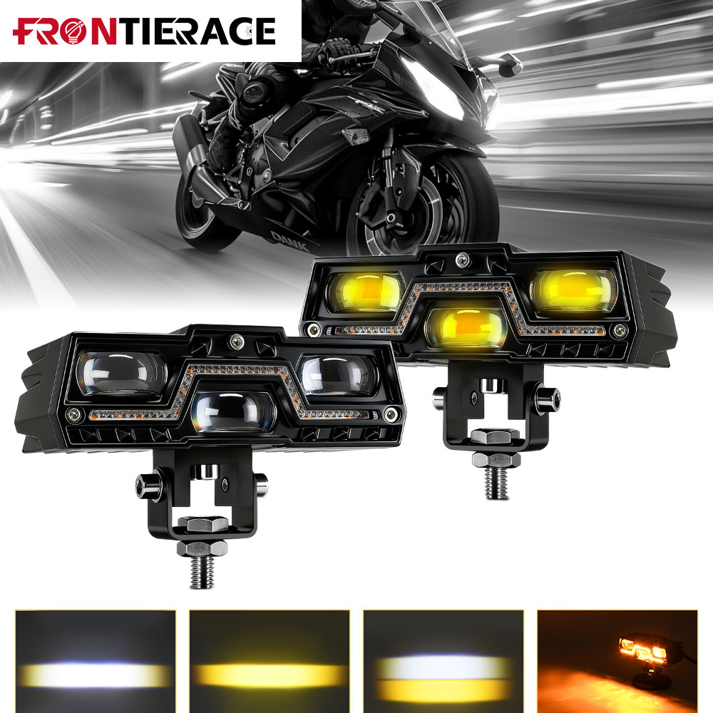 補助ヘッドライトプロジェクターフォグランプ長距離白赤 Led スポットライト 6000 K ATV トラックダートバイク SUV UTV