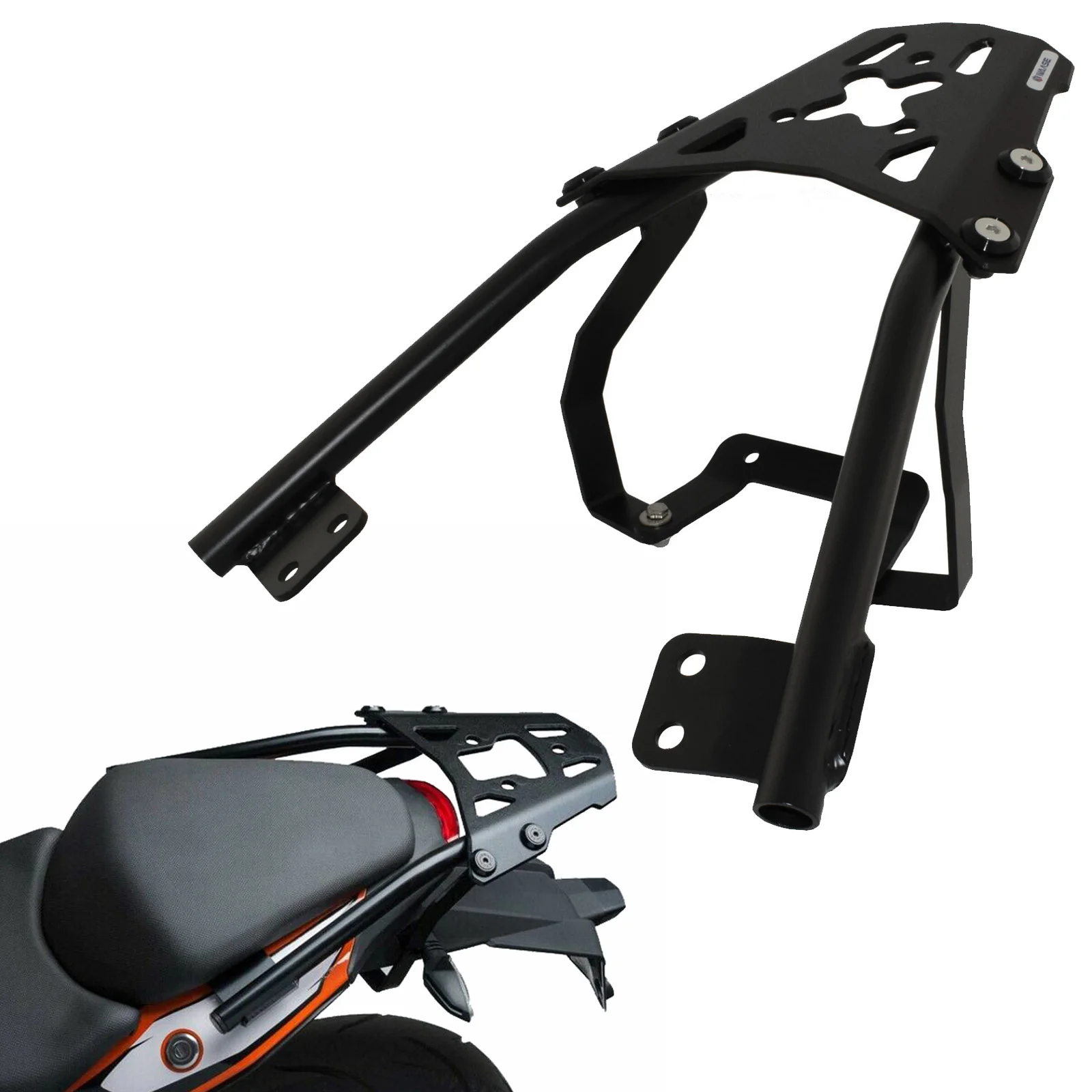 ブラックリアキャリア荷物レストラック貨物棚ブラケット KTM 125 デューク 2011-2016 / 200 デューク 2011-2022 / 390 デューク 2013-2016