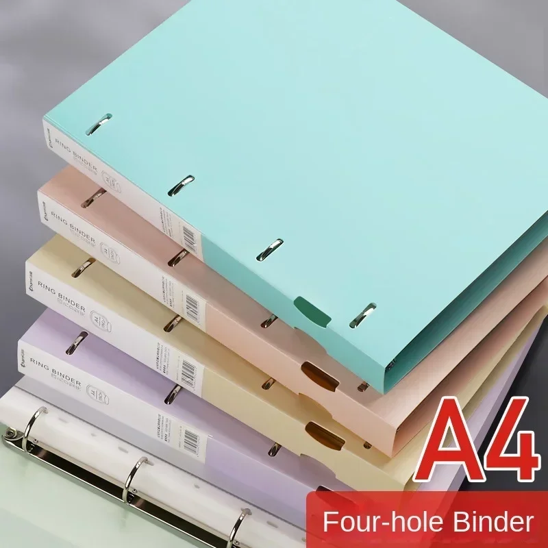 新品 ポータブル 4穴 D型フォルダー A4 プラスチック製収納フォルダー ルーズリーフ収納ボックス ファイルバッグ 学生用ファイル ファイル収納ボックス