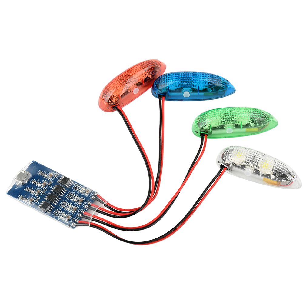 ワイヤレスシミュレーションナビゲーションライト 1S 充電式 4 モード LED ライト RC 固定翼航空機 UAV FPV ドローンおもちゃ