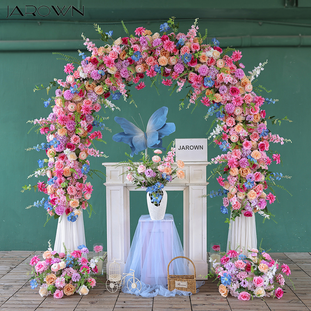 高級パープルピンクブルーシリーズ造花ランナー結婚式の部屋の装飾クリスマス装飾 2025 カスタマイズされた J2874