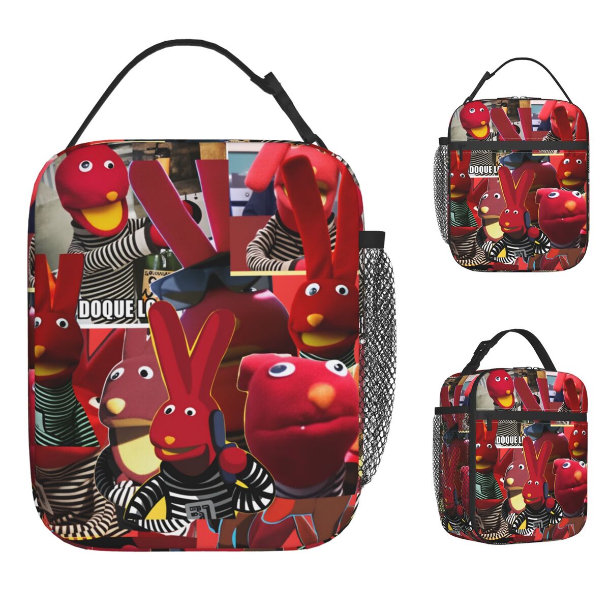 コメディ 31 M-minutos レッドバニーランチバッグ学校弁当子供カジュアルグラフィックトート食品バッグ防水便利なクーラーバッグ