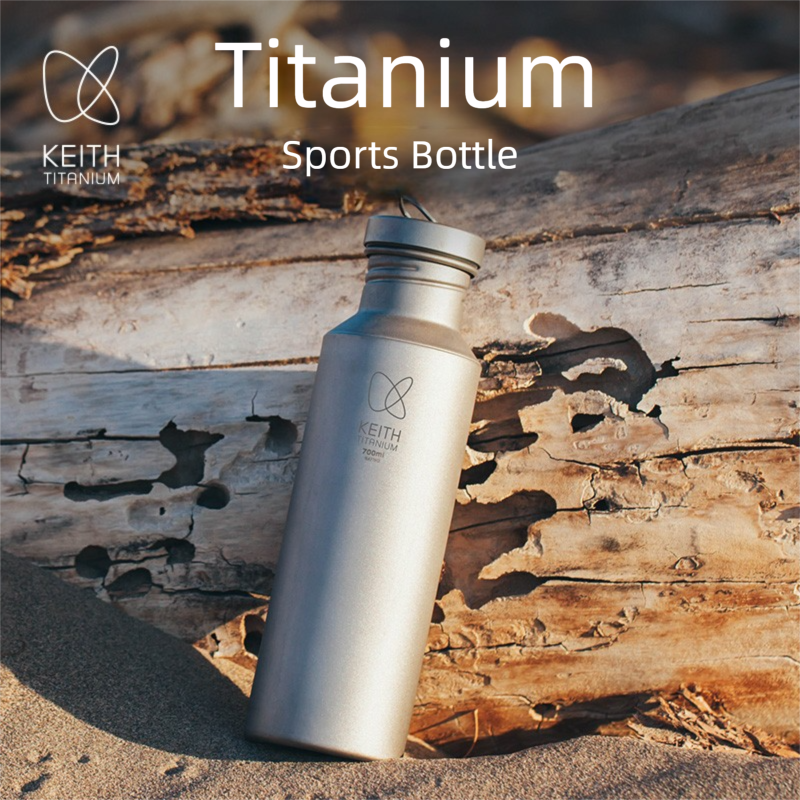 Keith チタン スポーツ ウォーターボトル 熱保護スリーブ付き 400/550/700 ミリリットル 軽量 漏れ防止 BPA フリー 屋外用