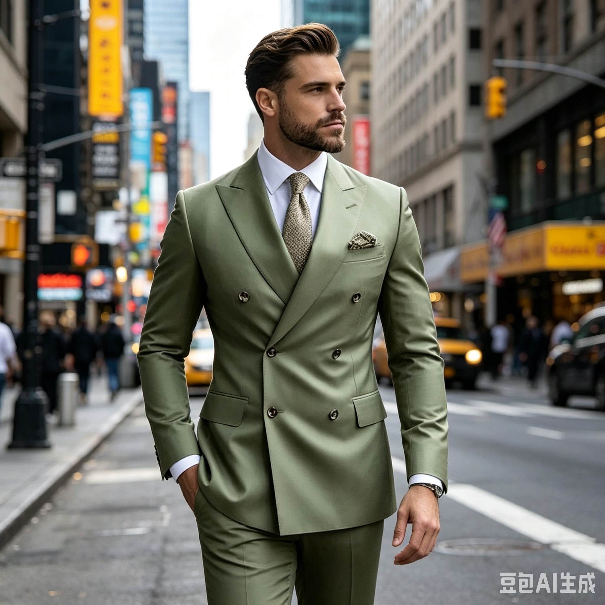セージグリーン メンズ ウェディング スーツ ソリッド カラー 2 ピース デイリー ダブルブレスト 6 ボタン ブレザー パンツ フォーマル ビジネス スーツ セット