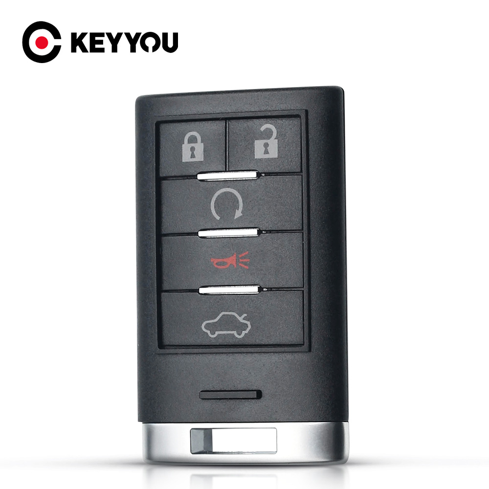 KEEYOU キャデラック CTS XTS DTS SRX 2013-2014 ATS エスカレード GMC Fob 4/5 ボタンエントリースマートリモートキーシェル