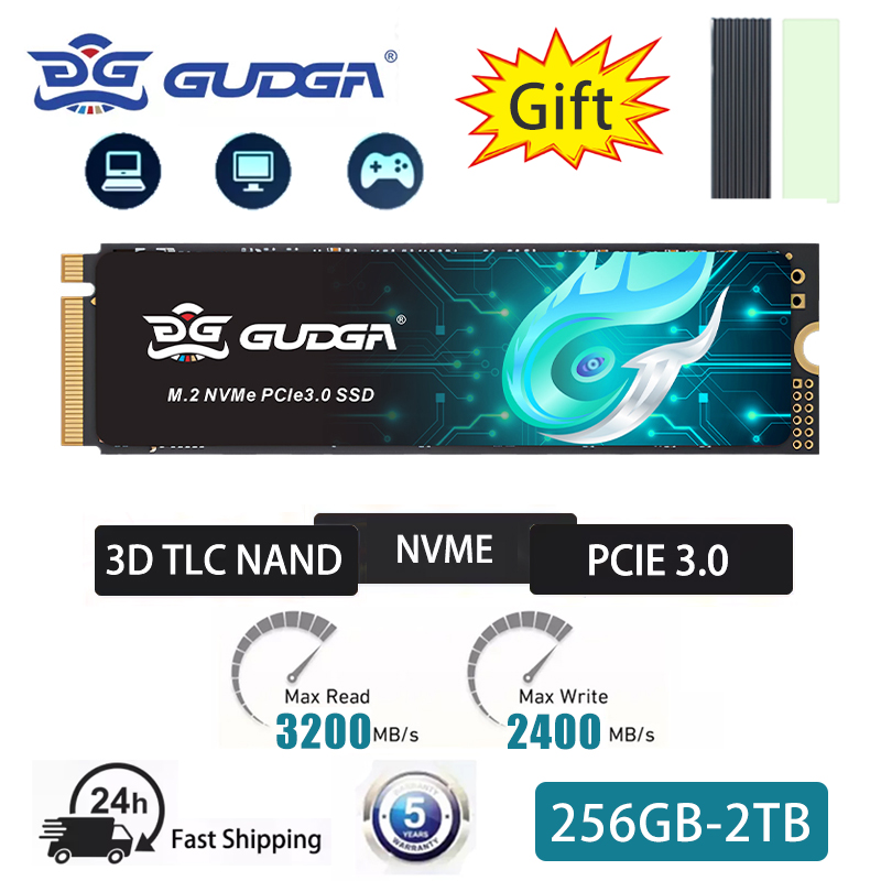 GUDGA M2 SSD NVMe 256 ギガバイト 512 ギガバイト 1 テラバイト 2 テラバイト 128 ギガバイト M.2 NMVe 2280 PCIe 3.0 ハードディスク内部ソリッドステートドライブ Hp ラップトップデスクトップ