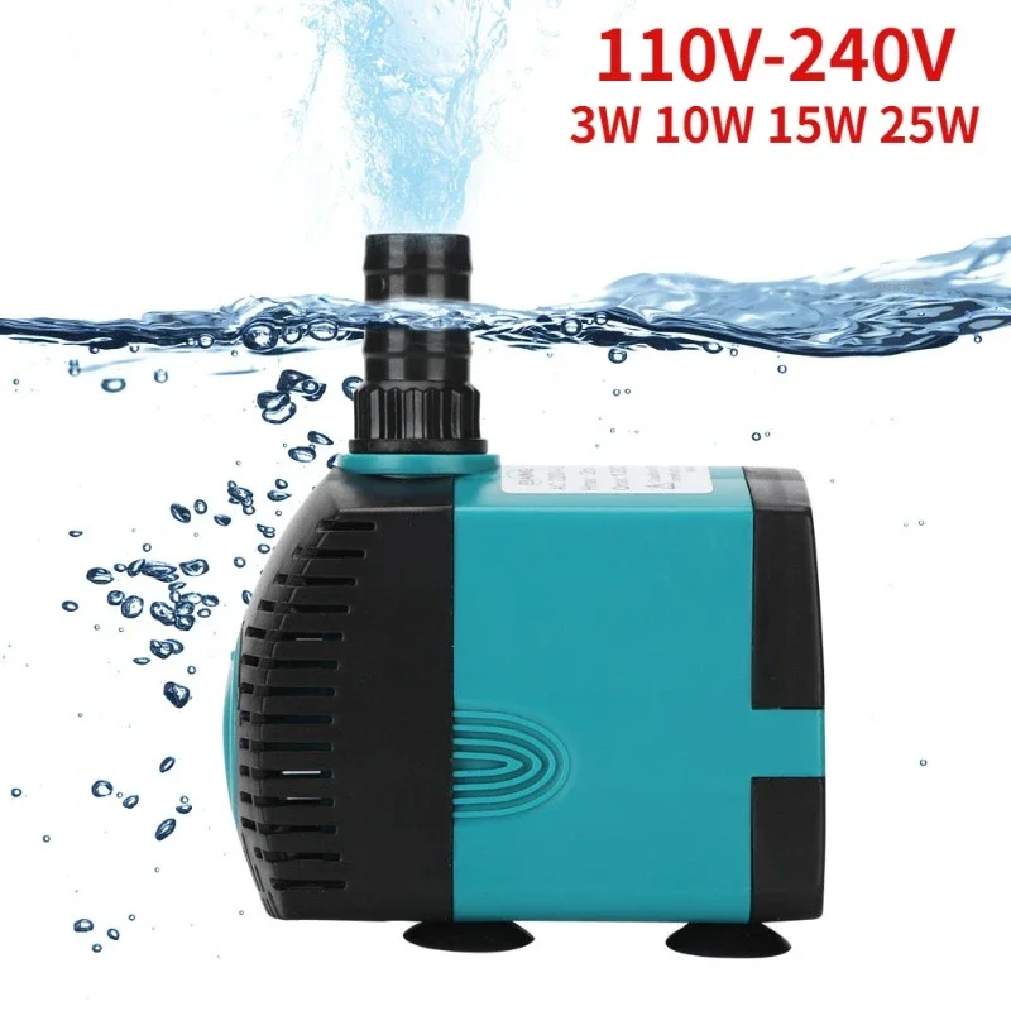 110V-240V 水槽噴水ポンプフィルター 3 ワット 10 ワット 15 ワット 25 ワット超静かな水中魚の池水族館ウォーターポンプ
