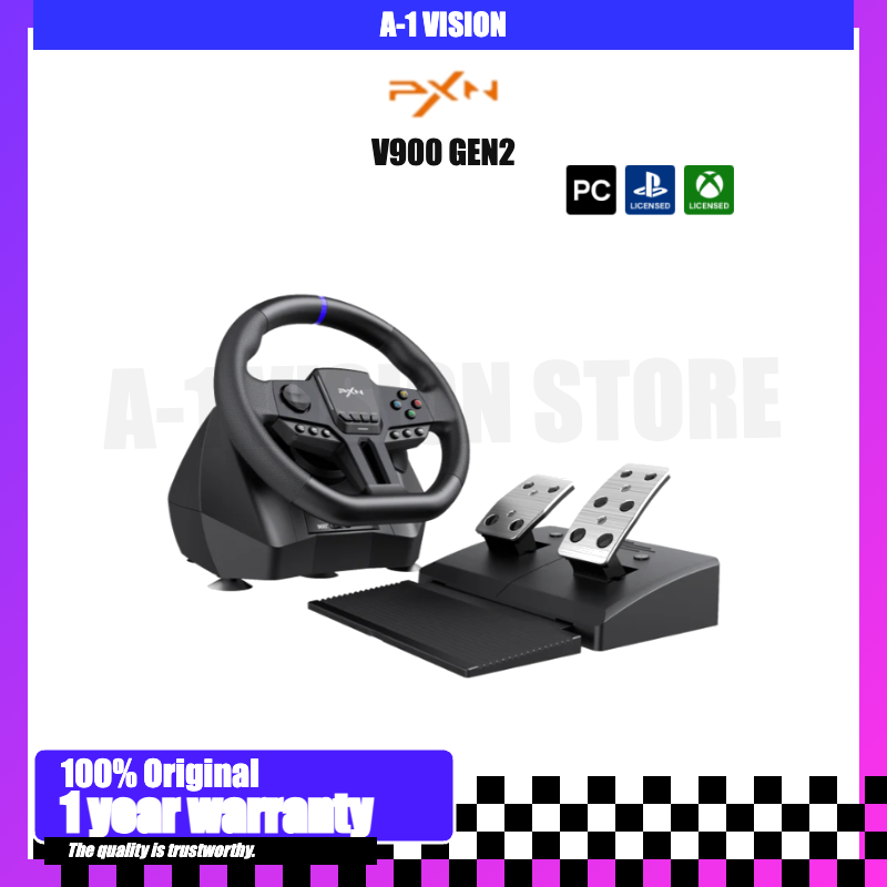 PXN V900 GEN2 ゲームステアリングレーシングホイールドライビングシミュレーター 270/900 回転 PC 、スイッチ、PS3 PS4 Xbox One、Xbox シリーズ X/S