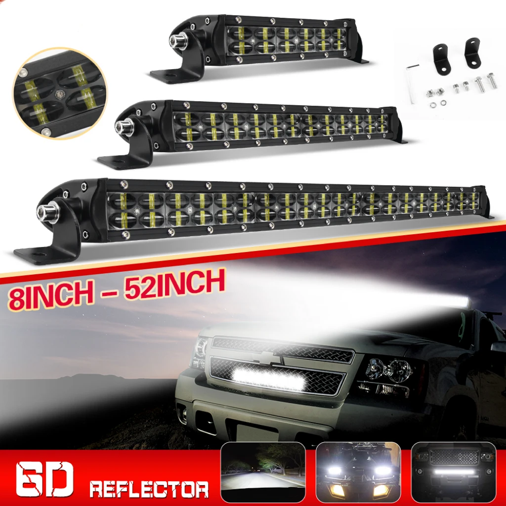 HAOLIDE 22 インチ 32 インチ LED ライトバー 6000k フラッドスポットコンボ Led ドライビングライトオフロード使用 4x4 SUV ATV ボート 12V 24V IP68
