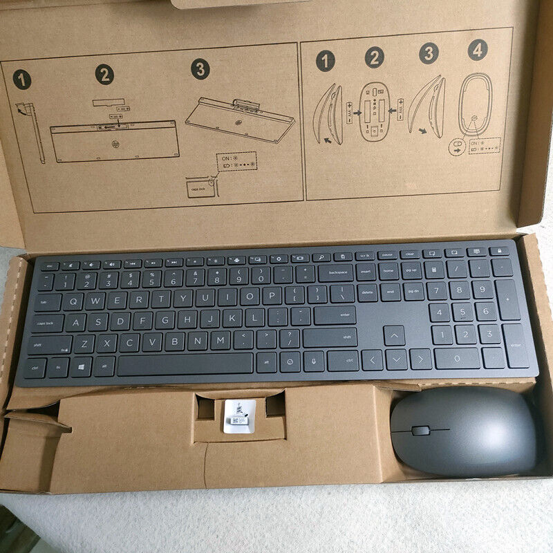 USA レイアウト グレー ワイヤレス コンボ キーボードとマウス HP 915 HSA-P003K P003M ラップトップ デスクトップ オフィス キーボード用