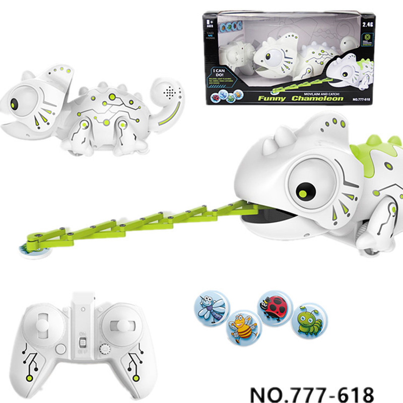 RC Cabrite インテリジェントロボット動物リモートコントロールカメレオンウォーク食べる電子トカゲペット電気おもちゃ子供の誕生日ギフト