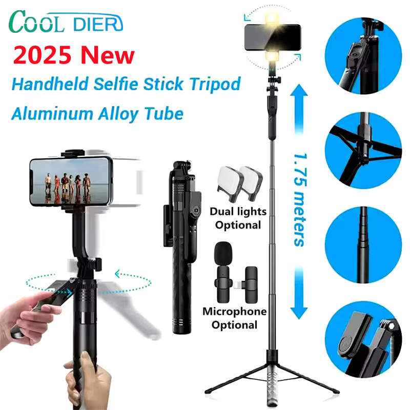 クールダイアー新 1.7 メートルワイヤレス Selfie スティック三脚折りたたみスタンド Gopro アクションカメラスマートフォンバランス安定した撮影ライブ