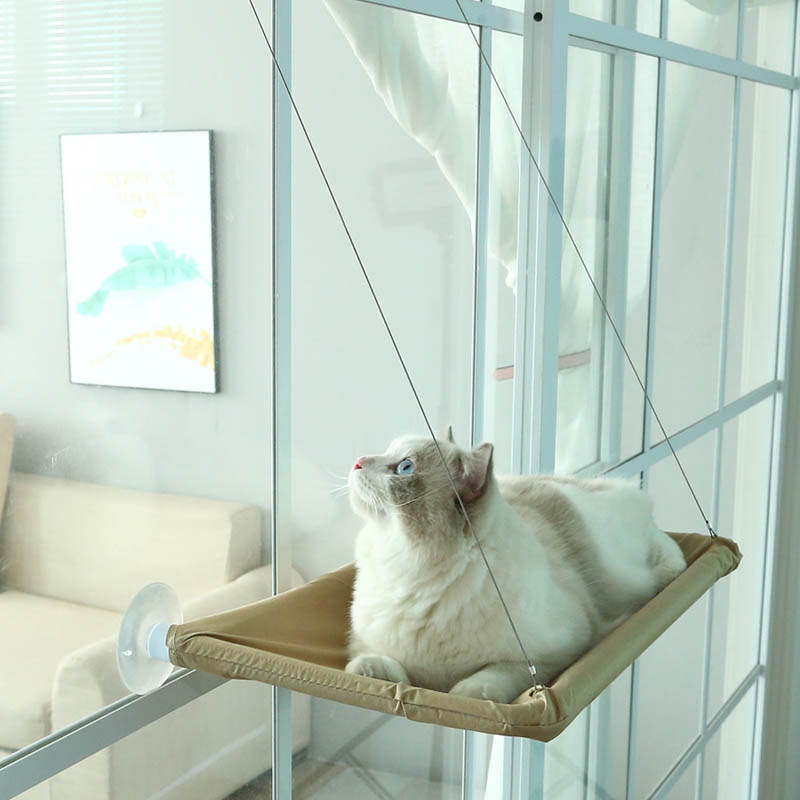 ペット猫ハンモック子猫クライミングフレームぶら下げ猫ベッド吸盤ベッドハウス取り外し可能な窓ハンモック簡単にきれいな猫アクセサリー