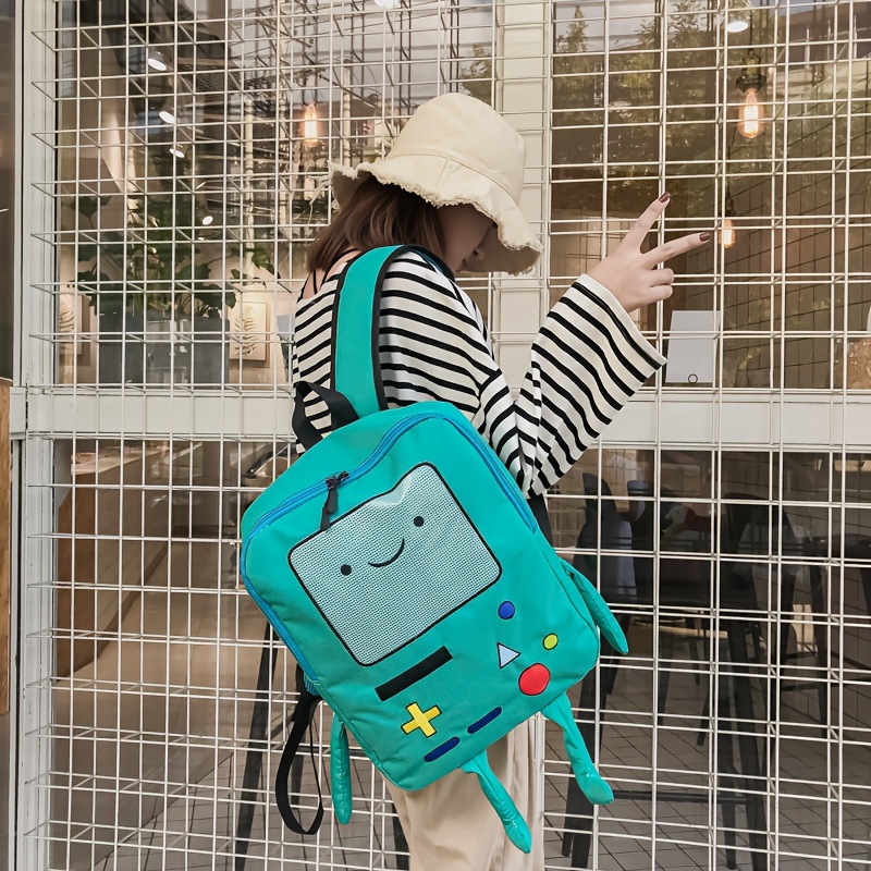 クリエイティブロボットデザインバックパック firls 面白いゲームコンソールパターンバックパック女性のためのかわいい漫画キャンバスバックパックトラベルバッグ