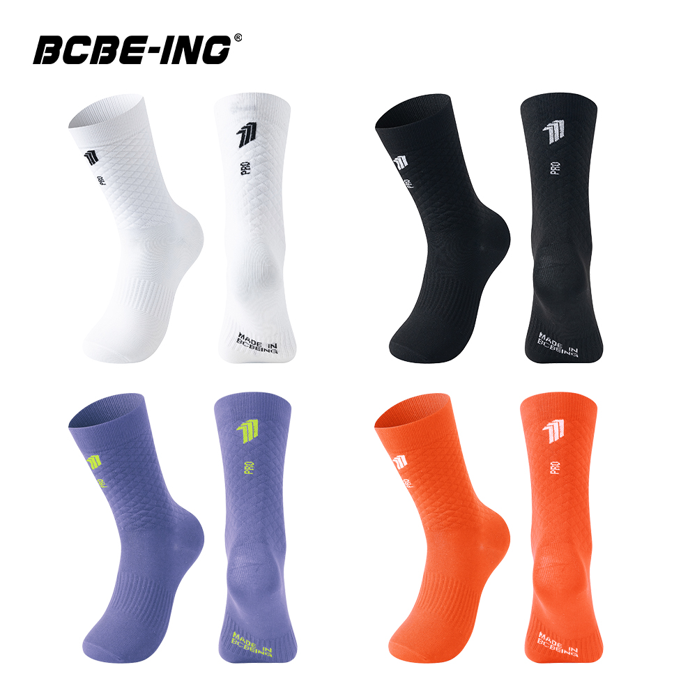 BCBE-ING サイクリングソックス通気性プロスポーツソックス男性女性快適な高弾性滑り止め屋外自転車靴下
