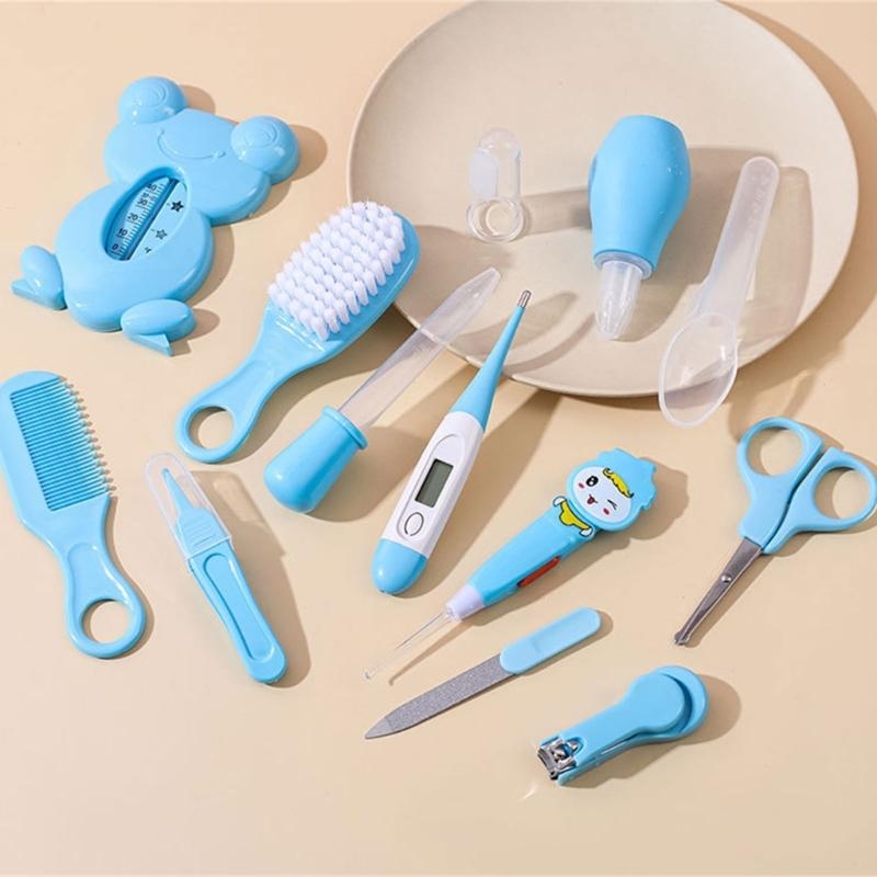 J15U 13 ピースベビーケアセット新生児ヘアコーム爪トリマーマニキュアはさみ鼻吸引器とブラシツールアクセサリー