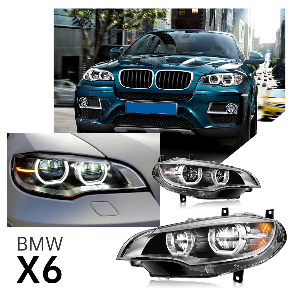 車の LED ヘッドライト BMW X6 E71 ヘッドライト 2007-2013 フル LED ヘッドランプ Drl プロジェクターレンズカーアクセサリー 2 個