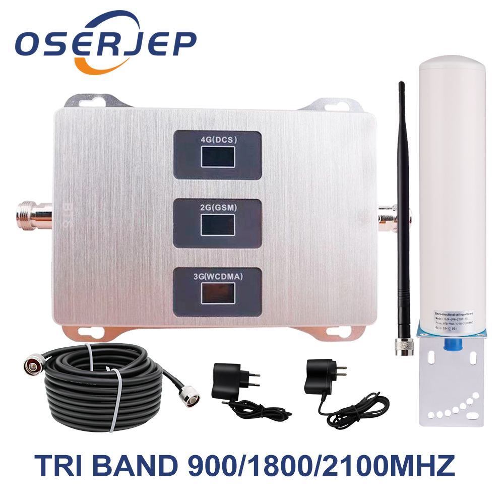 900 1800 2100 MHz トライバンド 2G 3G 4G リピータ GSM WCDMA UMTS LTE ブースター Band8/3/1 900/1800/2100 アンプ 360 オムニ アンテナ