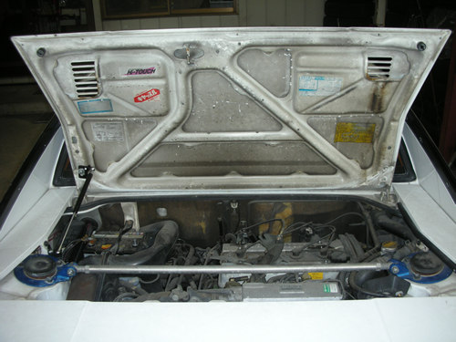 リアエンジンフードガスストラット 1984-1989 トヨタ MR2 MR W10 AW11 クーペ リフトサポート ショックダンパー カーボンファイバーアブソーバー プロップロッド