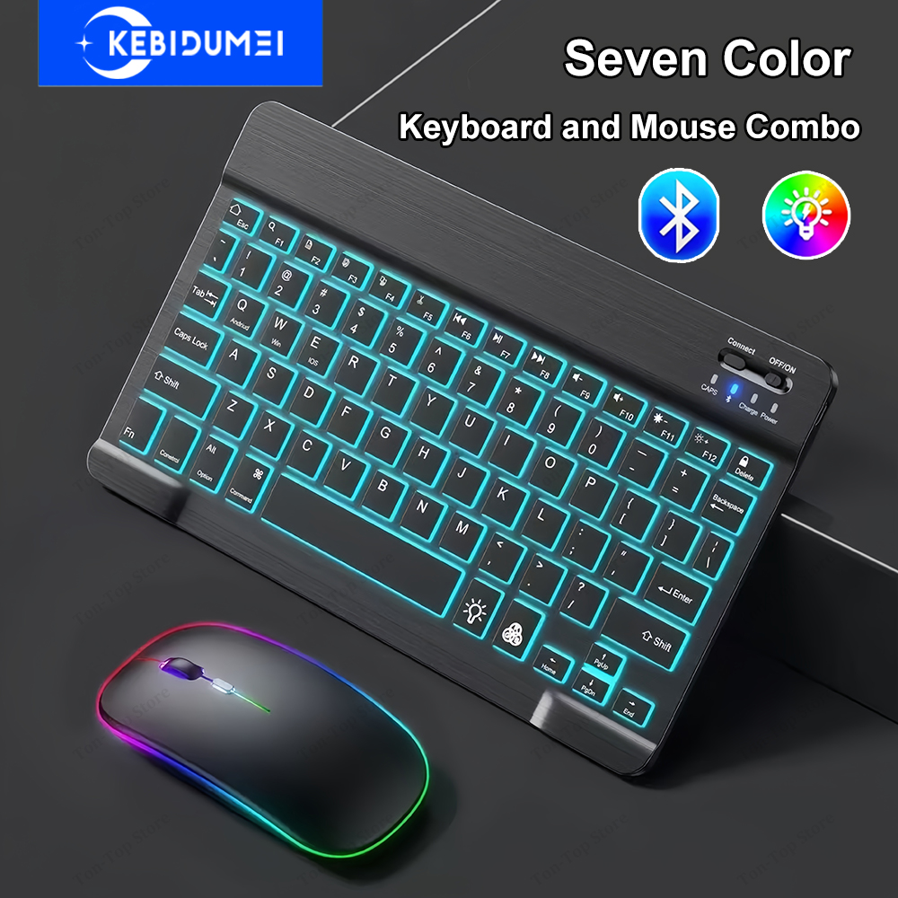 キーボードとマウスのセット Bluetooth キーボード Bluetooth/2.4G ワイヤレス マウス RGB バックライト付きキーボード マウス コンボ充電式キーボード