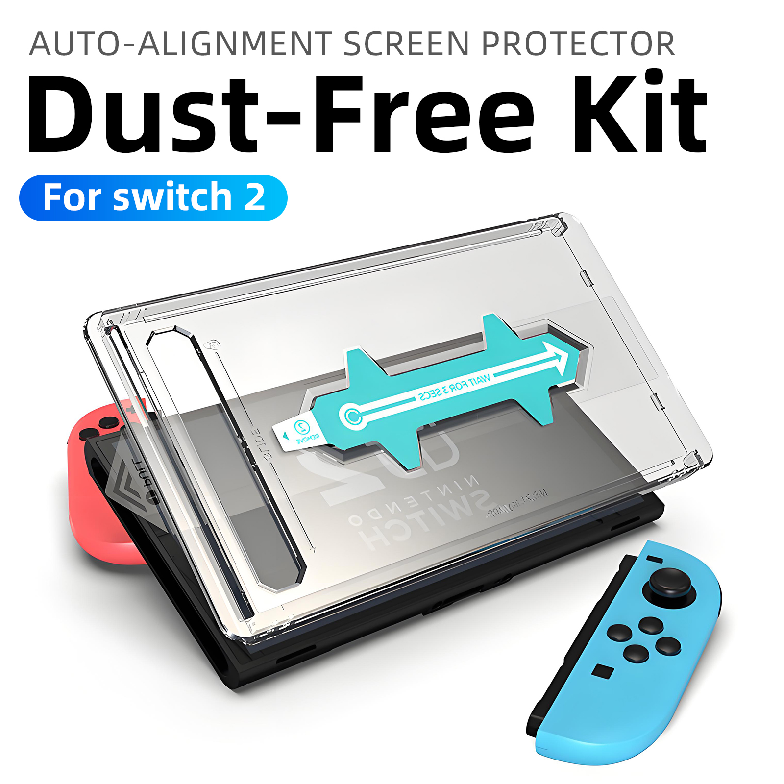Nintendo Switch 2 用 硬度 9H 強化ガラス |オートダストフリーチャンバー |傷防止