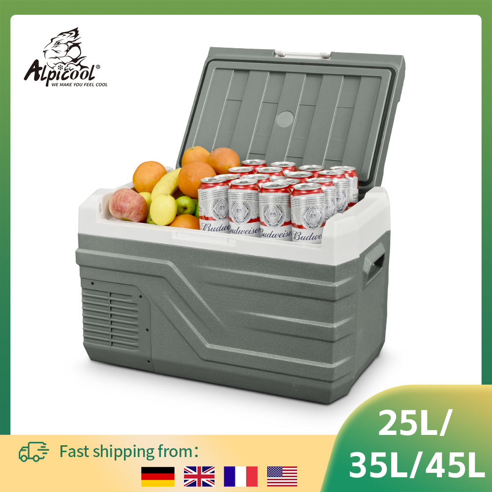 Alpicool NL 25L 35L 45L 車冷蔵庫 12V コンプレッサー冷蔵庫冷凍庫 12/24V DC 100-240V AC ポータブルクーラーキャンプ旅行用