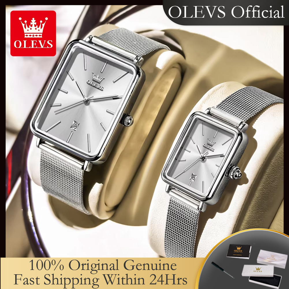 OLEVS 3692 恋人の腕時計メンズレディースシンプルなファッションエレガントなオリジナル防水カレンダーカップル腕時計クォーツ時計ギフトボックス