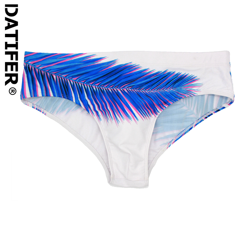 Datifer 夏 2026 男性ショーツジムローウエストセクシーなプリント水泳ブリーフ削除パッドサーフィン水着ショーツマルチカラー