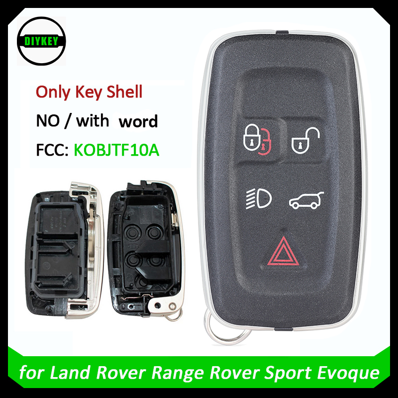 DIYKEY 5 ボタンロック解除リモートロービームキーランドローバーレンジローバースポーツ 2010-2012 トランクパニック Fob ケースシェル