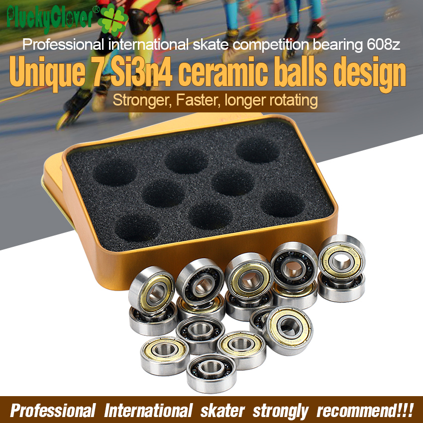 PluckyClover Abec11 608 Ceramic Ball Bearing Roller Skates Inline Speed Skating Inline Skate Shoes 7 Ball Ceramic Skate Bearings