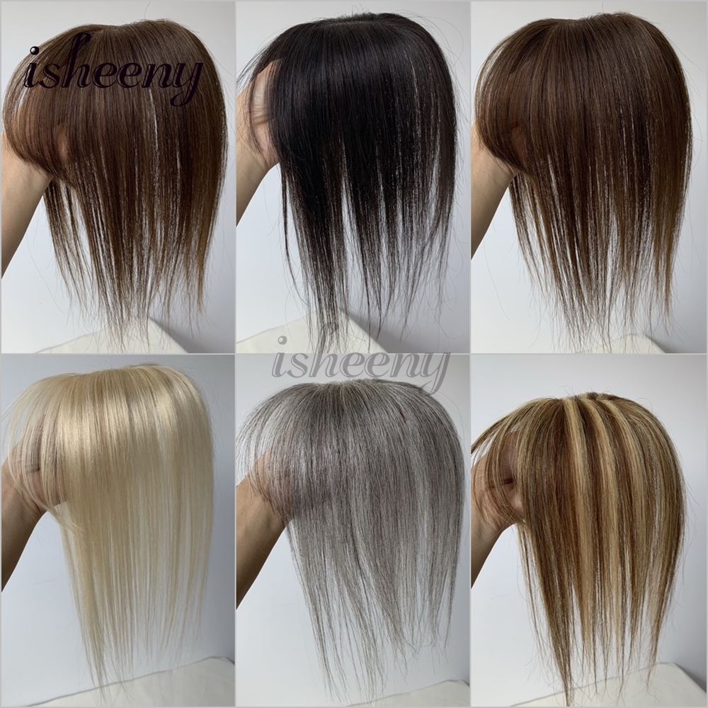 5 × 9 センチメートルブラウン人毛トッパーヘアピース 8 インチ-14 インチストレート髪の長さナチュラルセンターパート薄毛前髪