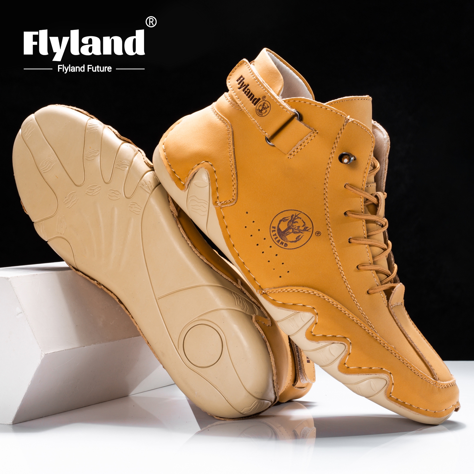 FLYLAND メンズ ファッション スニーカー ヴィンテージ クラシカル ドレス ブーツ チャッカ ブーツ デイリー カジュアル ワーク オフィス シューズ