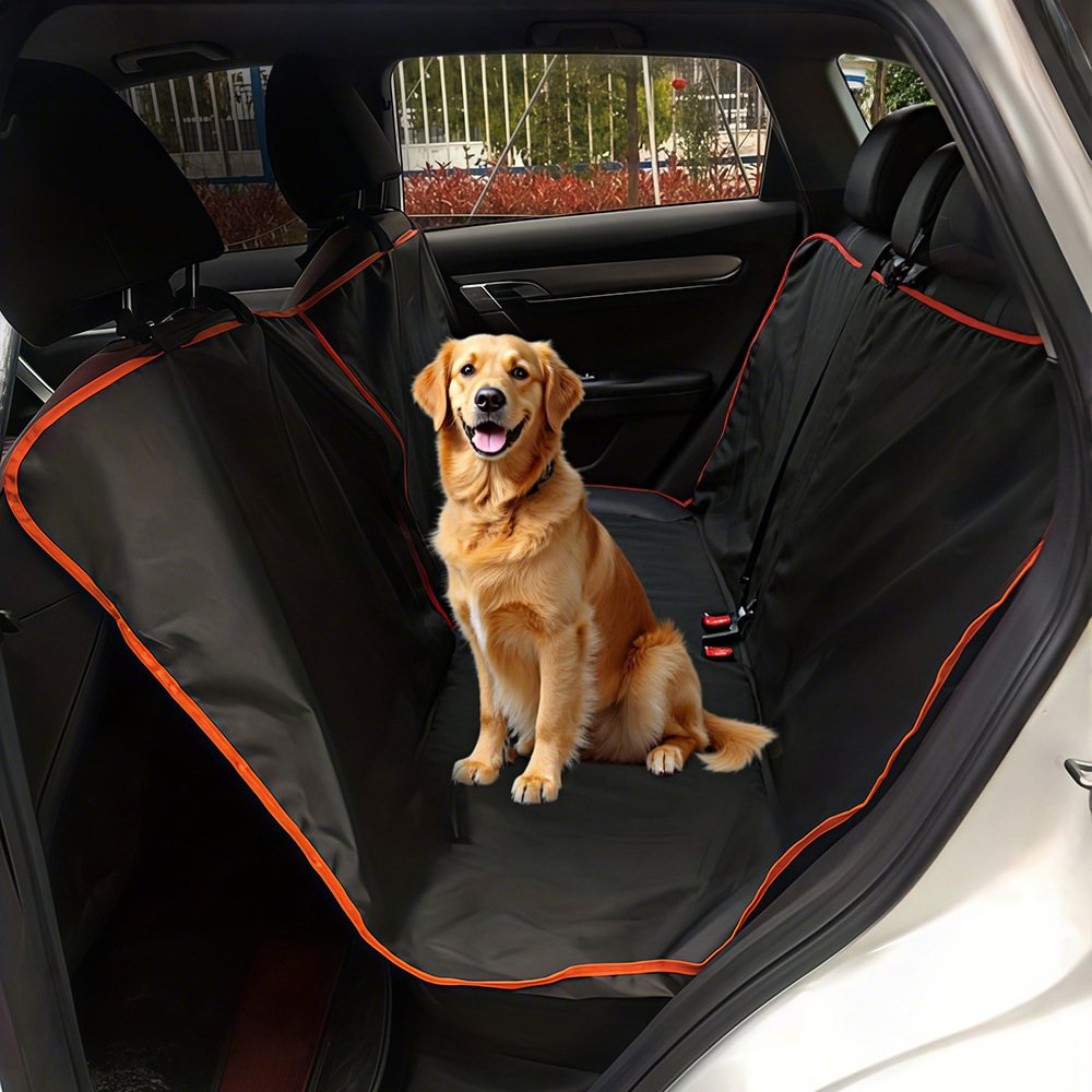 犬用カーシートカバー 後部座席用、オックスフォード布製耐久性のある傷防止犬用ハンモック、車、トラック、SUV用ペットシートカバープロテクター
