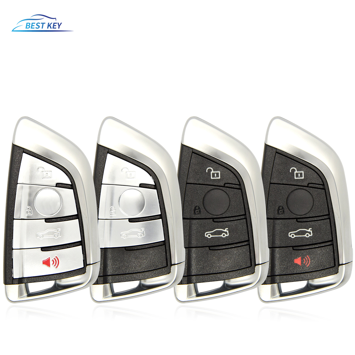 BEST KEY 車リモートスマートキーケース BMW ナイフカード BMW X5 X6 F15 X6 F16 G30 7 シリーズ G11 X1 F48 F39 、 Fob 3/4 ボタン ブラック
