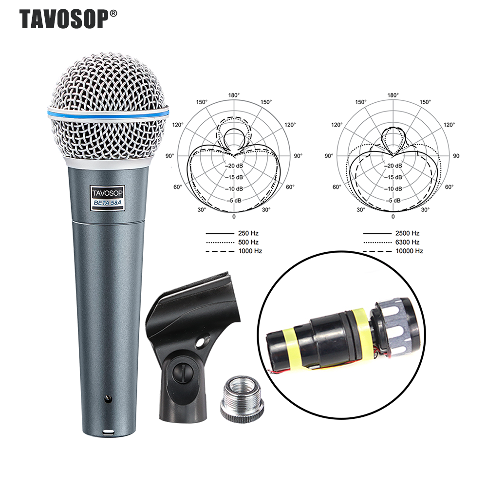 TAVOSOP BETA-58A マイク プロフェッショナル 有線 スーパーカーディオイド ダイナミック ボーカル プロフェッショナル マイク カラオケ ライブ ボーカルに最適