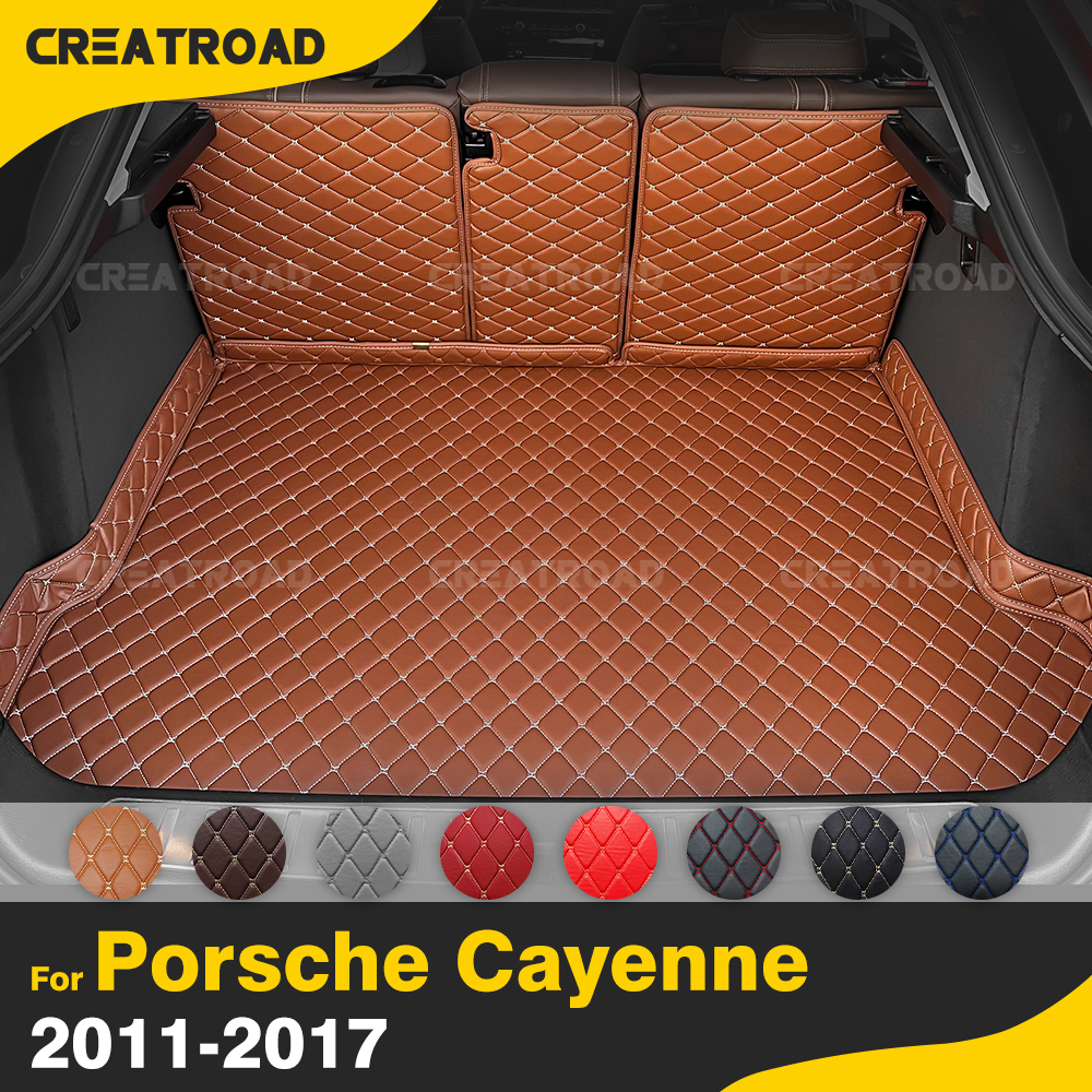 CREATROAD ポルシェカイエン 2011-2017 2016 2015 2014 2013 車のトランクマットシートバックマット車の貨物ライナーインテリアアクセサリー