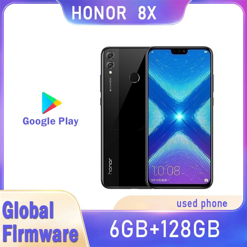 グローバルファームウェア HONOR 8X スマートフォン CPU Haisi Qilin 710 6.5 インチ 3750mAh x8 リアカメラ 20MP 6G128G 中古電話