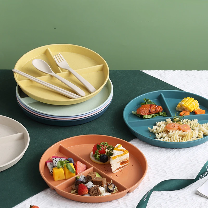 ポーションコントロールプレート 分割サービングディッシュ ダイエット減量食事準備 肥満栄養コンパートメント スナックトレイ