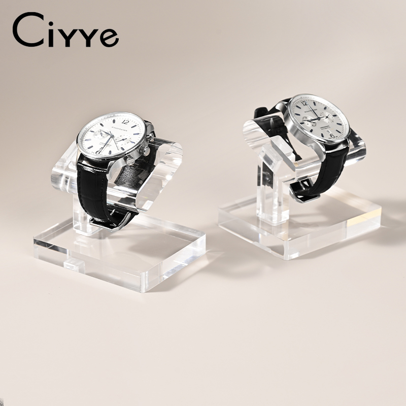 Ciyye エレガントなデスクトップ時計収納ラック アクリル無垢材ブレスレット時計ディスプレイスタンド ジュエリーオーガナイザー 時計収納小道具