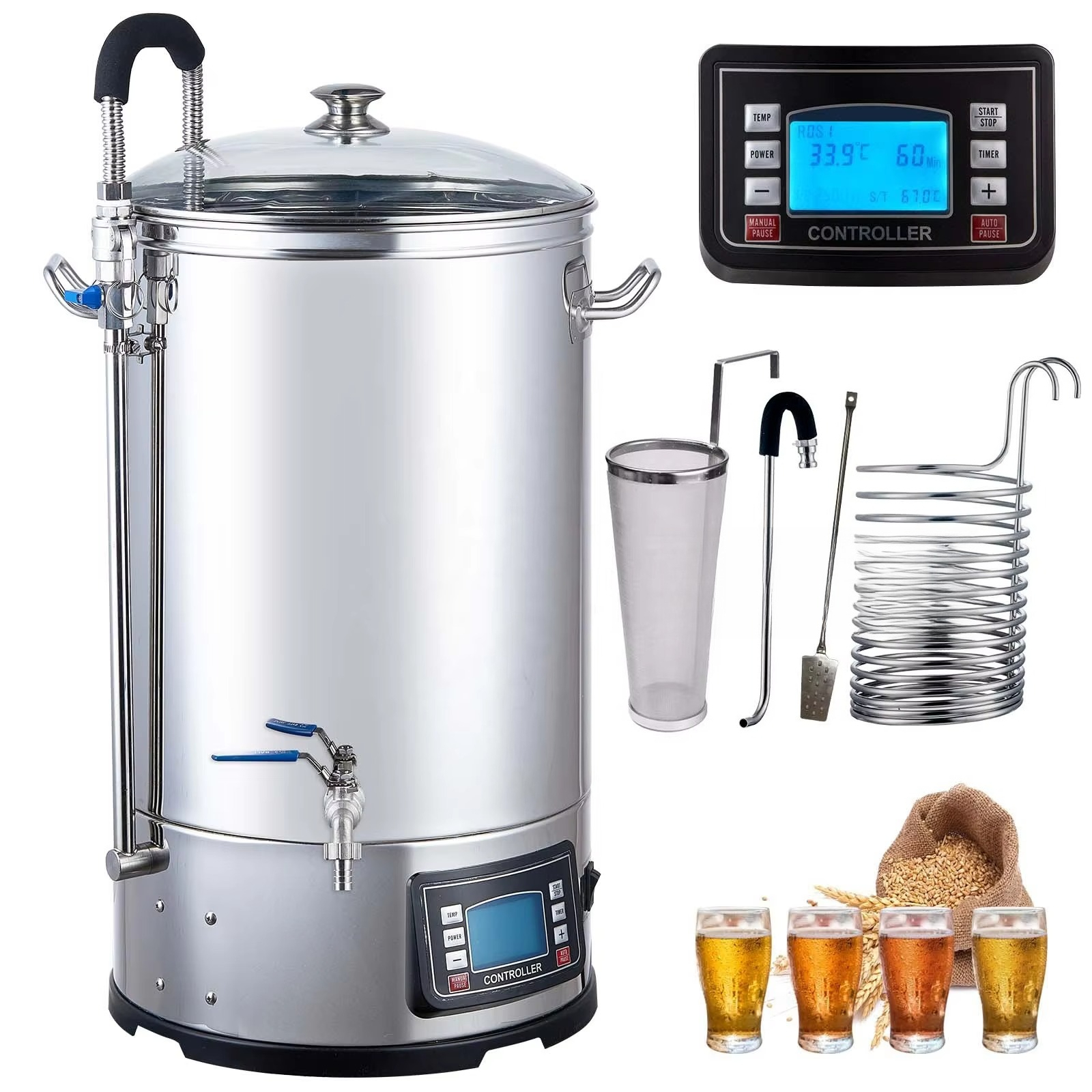 35 45 65 75L 自家製電気ビール醸造システムビール家庭用醸造所機器ビールマシンビールメーカー