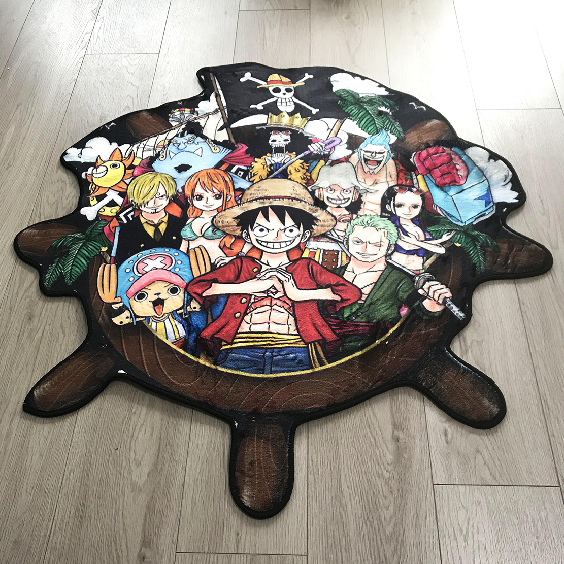 カスタム敷物ワンピース舵デザインアニメルーム装飾カーペットキッチン浴室 Livngroom 床滑り止めマット子供のおもちゃ