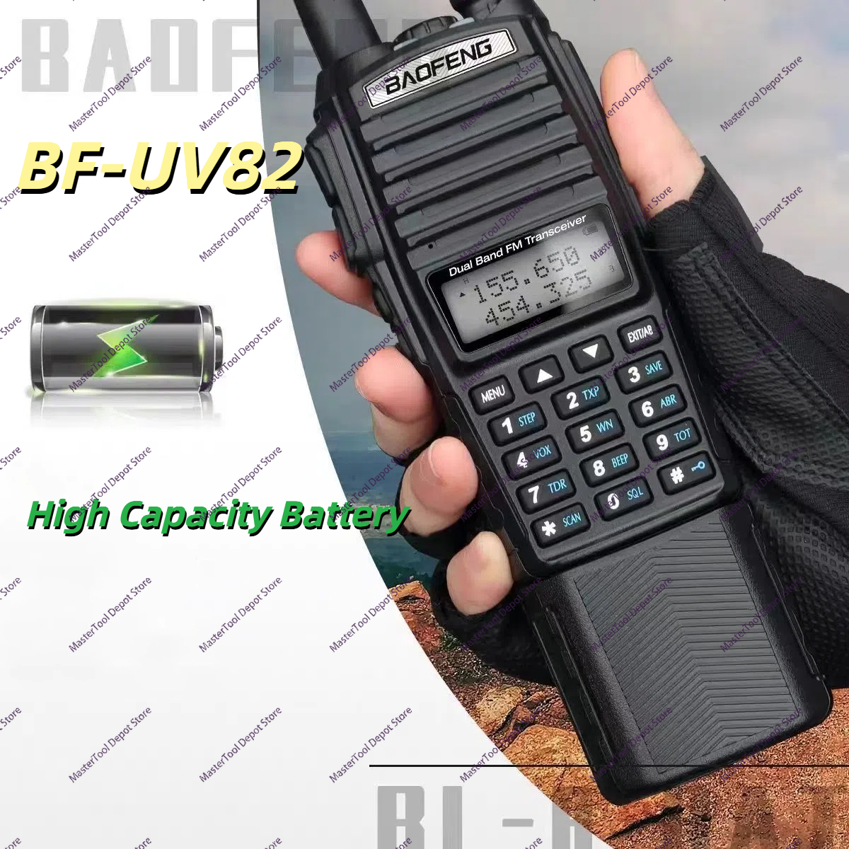 Baofeng ラジオ トランシーバー 長距離 UV-82 バッテリー拡大ハイパワーアマチュア無線 Baofeng UV82 双方向ラジオ狩猟用