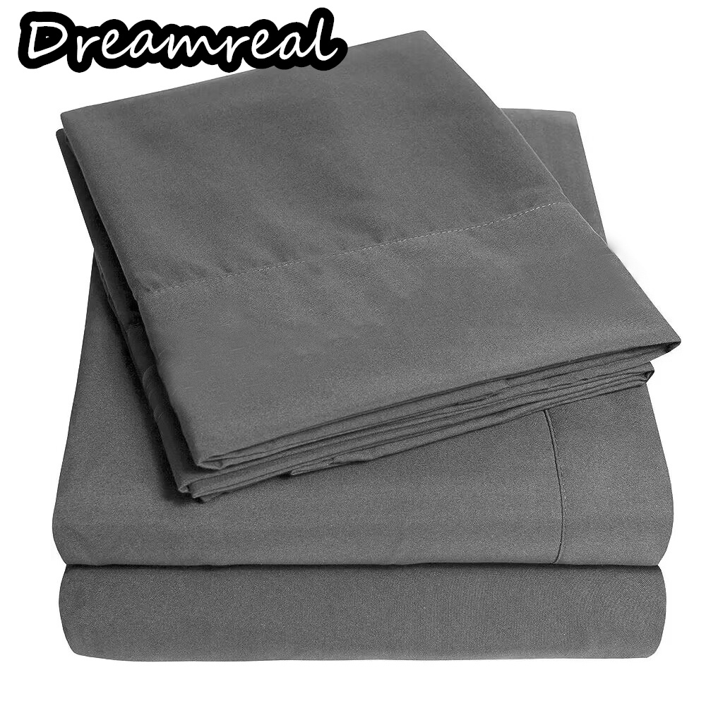 Dreamreal 1000TC Egyptian Cotton Bed Sheet Set Luxury Hotel Fitted Bedsheet Flat Sheets Pillowcase Smooth Bedding Set Washable