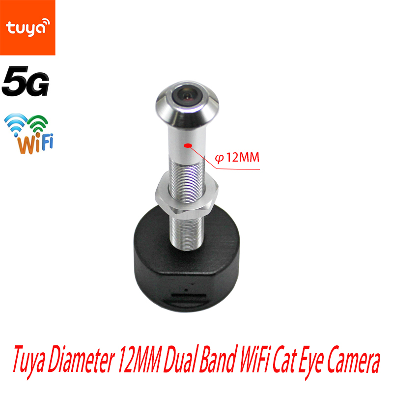 Tuya 直径 12 ミリメートル広角魚眼デュアル周波数 WiFi キャットアイリモート監視グラフィティスマートライフホームカメラ