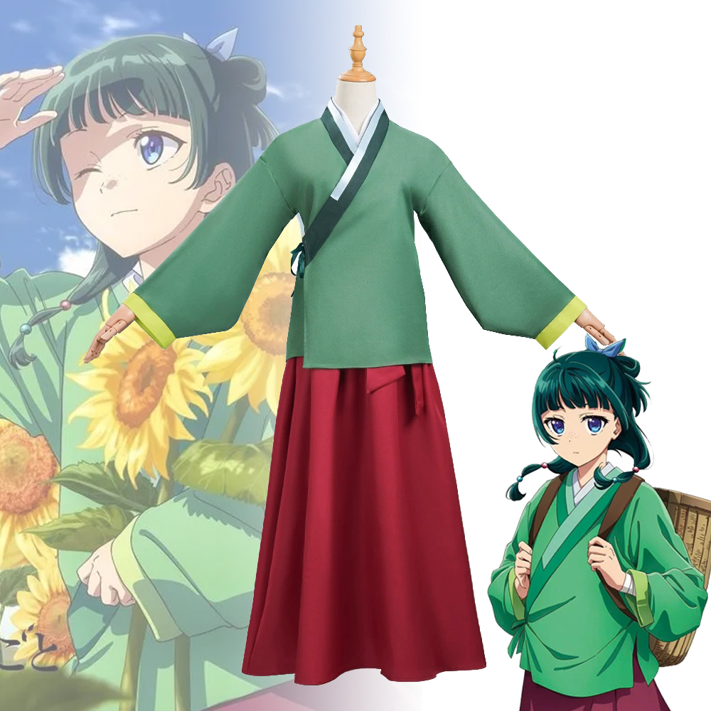 猫猫コスプレ衣装ウィッグアニメ薬屋のひとりごとドレススカートグリーントップ薬屋のひとりごとハロウィン女性用
