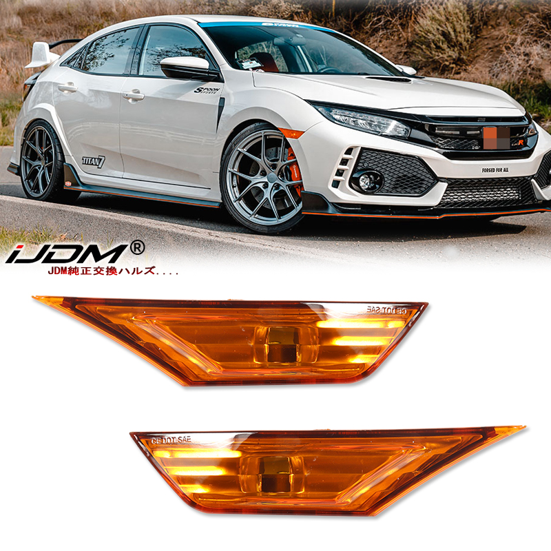 左右 OEM JDM クリアサイドマーカーランプレンズ 2016-up 10th 世代ホンダシビックセダン/クーペ/ハッチバックターンシグナルマーカーライト