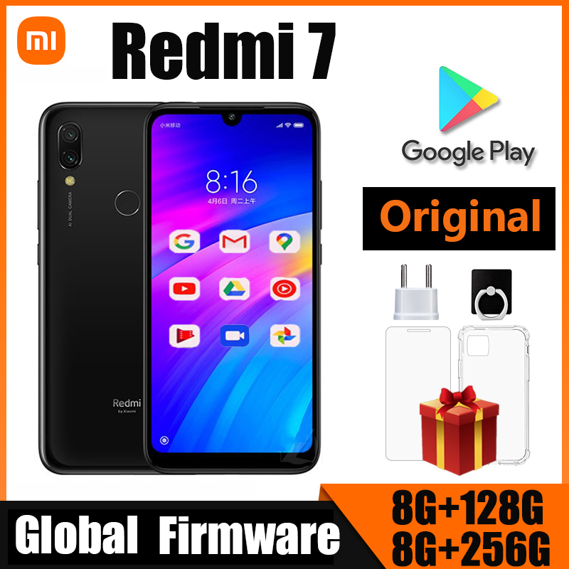 Xiaomi Redmi 7 携帯電話電話ケース付き、デュアル SIM Solt 携帯電話 Android 携帯電話デュアルカメラ中古電話