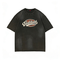WEIMI メンズ グラフィティ キング Tシャツ 320g ヘビーウェイト 通気性 コットン ルーズフィット フロントロゴ付き